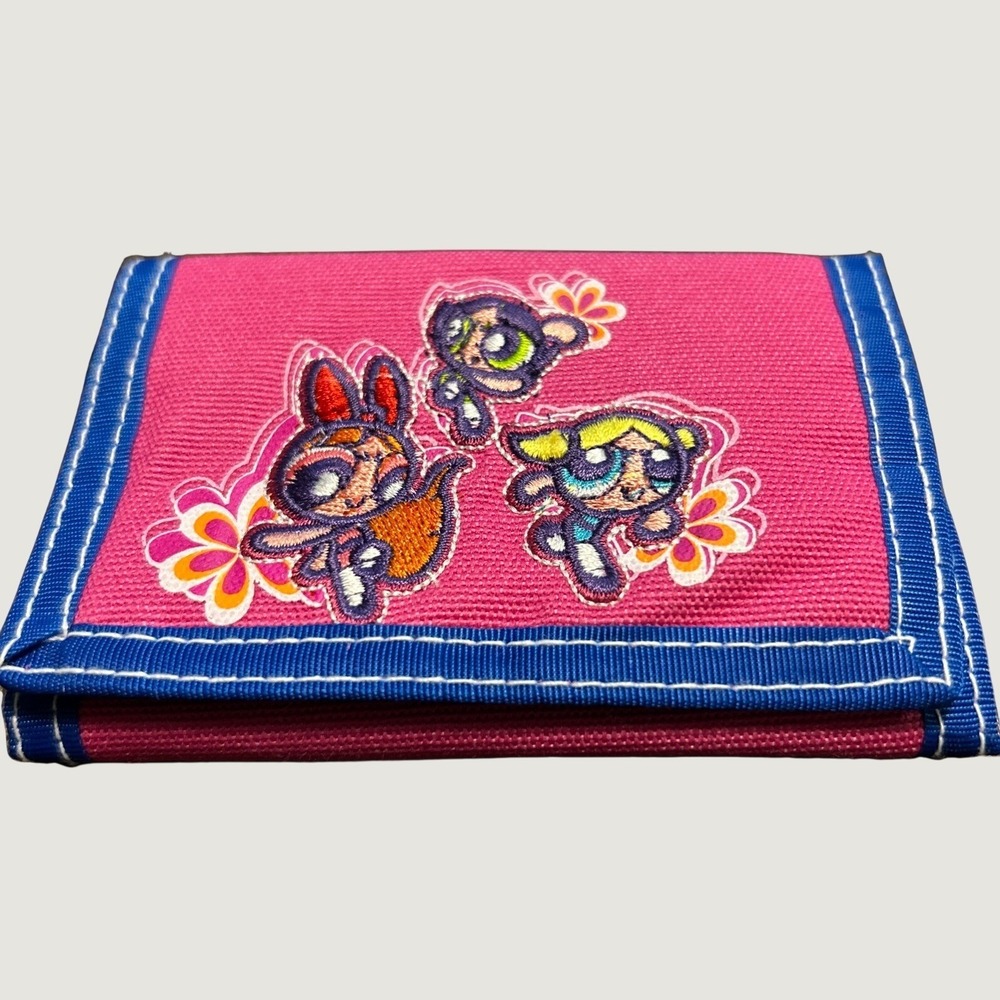 Power Puff Girls Cartoon Network Wallet Pink Trifold Canvas Y2K Retro